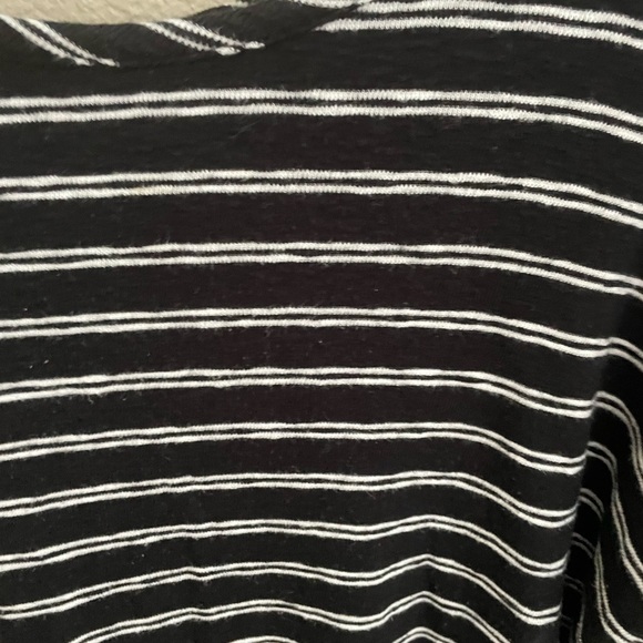 A new day women’s short sleeve, blue striped open back tie, back shirt-lg - Picture 3 of 5